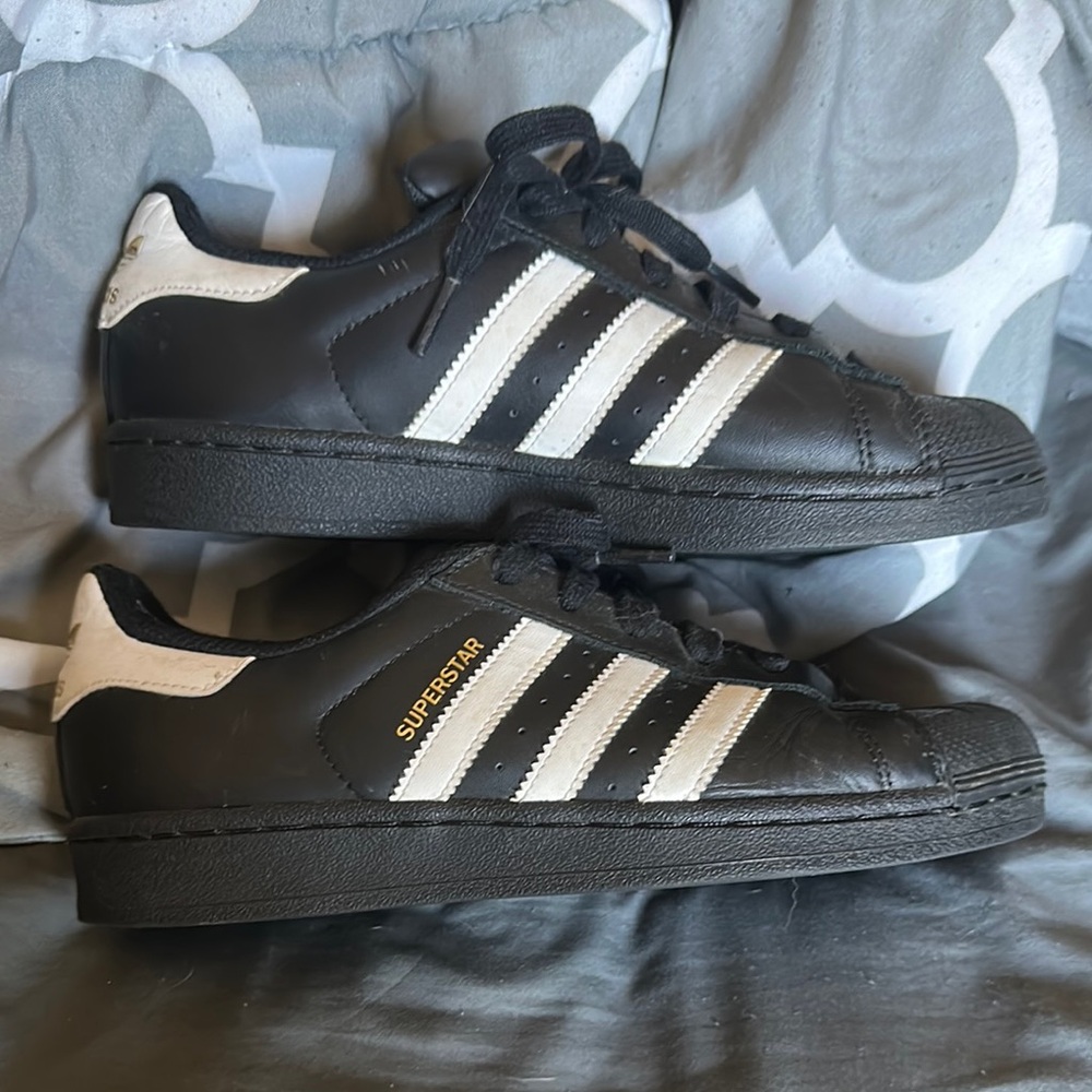 Adidas Superstar Black with White Stripes